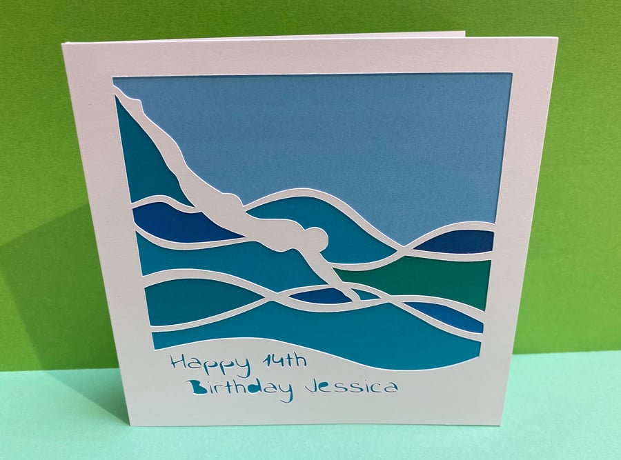 Swimming Birthday Card