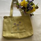 Beautiful and practical herringbone  weave shoulder or handbag.