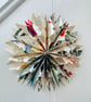 Vintage Book Paper Snowflakes, Hanging Christmas Decorations