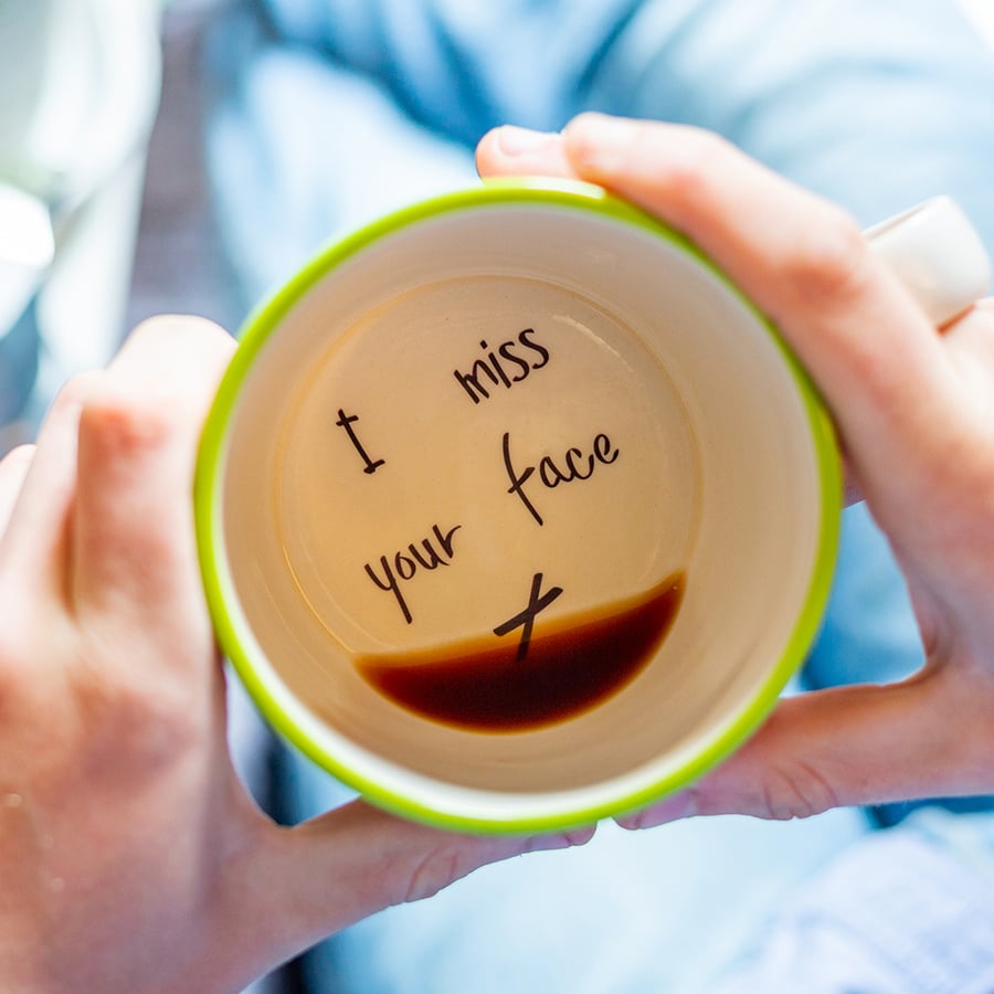 I miss your face hidden message cup