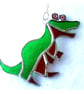 Dinosaur T Rex Suncatcher Green Red Stained Glass Handmade  - Image 4