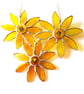 Sunflower Stained Glass Suncatcher Trio of Flowers Handmade Yellow - Image 8