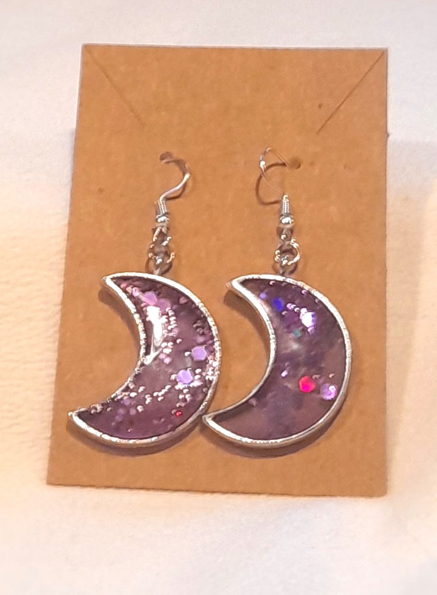 Purple sparkle moons
