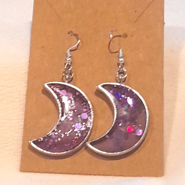 Purple sparkle moons