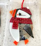 Fused glass puffin hanging - Image 4