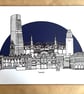 Perfectly Imperfect Leeds Skyline Print - with Leeds Utd's Elland Road - Image 1