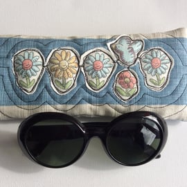 Glasses, sunglasses case, unique appliqué design