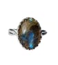 Sterling Silver Blue Flash Labradorite Adjustable Ring Handmade Jewellery Gift - Image 8
