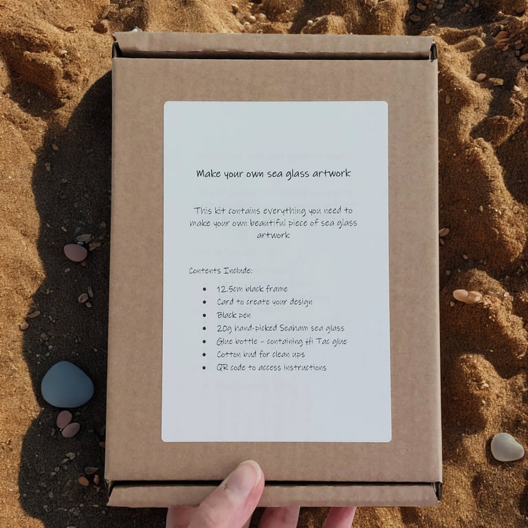 Sea Glass Art Craft Kit, Make Your Own Framed Beach Picture