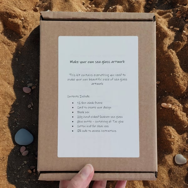 Sea Glass Art Craft Kit, Make Your Own Framed Beach Picture