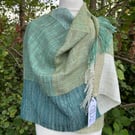 Handwoven luxurious shades of green scarf