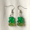 Meteor rock two toned gummy bear earrings 