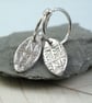 Silver Sleeper Hoops Leaf Drop Sterling Silver Viking Rune - Image 1