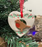 Small Robin heart decoration