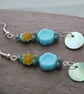  Shell & Czech glass bead drop earrings - Image 2