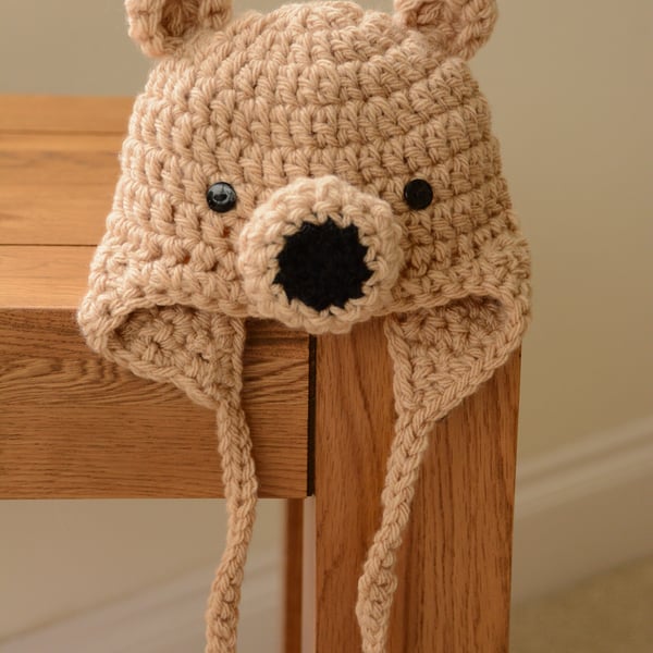 Baby Bear Hats - 0 to 3 months Light Brown