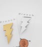 Mirror acrylic lightning bolt brooch pin badge - Image 4