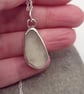 Frosted White Sea Glass & Sterling Silver Pendant - Image 4
