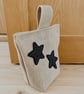 Handmade Jute Door Stop, Rustic Doorstop with Handle, Natural Fabric Door Stop, 