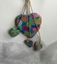 4 hanging abstract wooden hearts  - Image 4