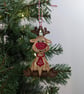 Embroidered Lace Reindeer Christmas Ornament: Hanging Decoration - Image 9
