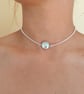 Handmade holographic mermaid scale cabochon choker necklace - Image 3