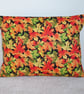 Cushion Cover Autumn Leaves Orange Red Green Oblong Rectangle Bolster Case - Image 1