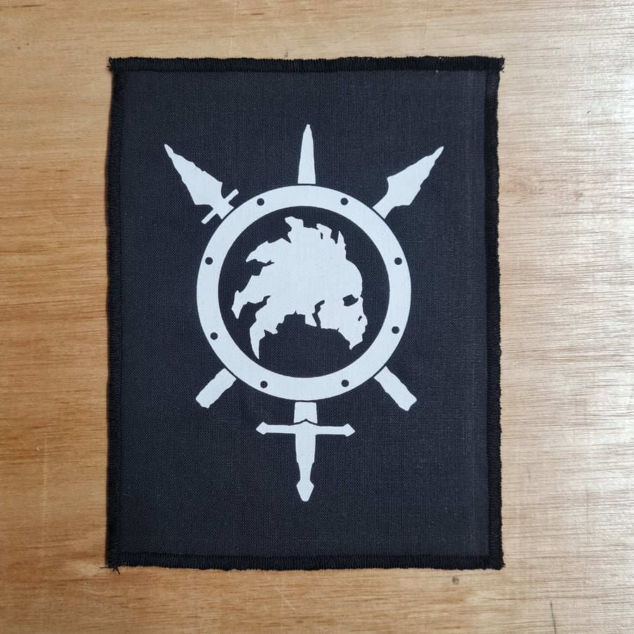 SWORDPUNK Sew-On Patch White on Black