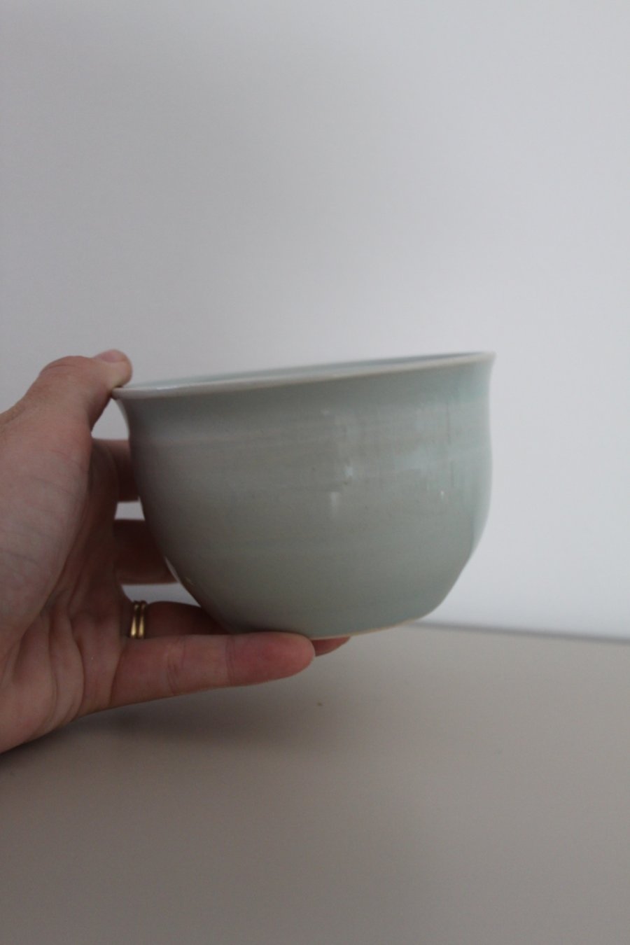 Handmade light blue bowl