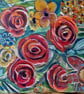 Rosy acrylic floral abstract