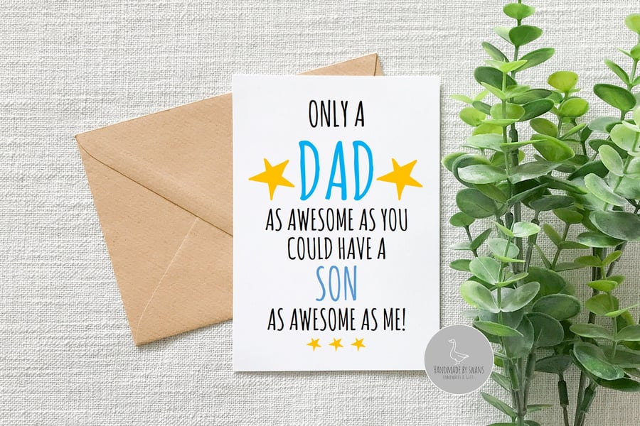 Funny dad birthday card, Funny card from son, funny dad birthday card from son, 