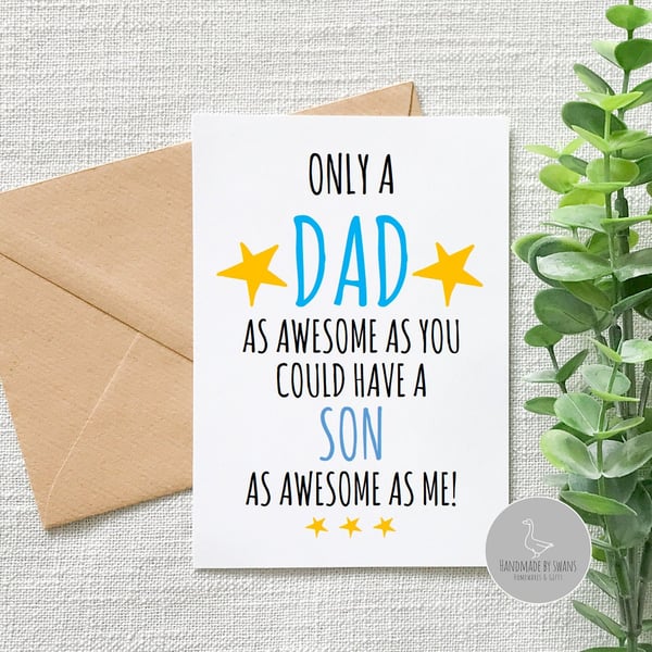 Funny dad birthday card, Funny card from son, funny dad birthday card from son, 