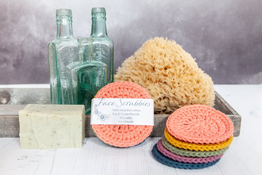 Reusable Face Scrubbies, Eco Friendly cleansing pads - Zero Waste - AUTUMN