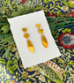 Gold Mirror Acrylic Triple Tier Drop Geometric Dangle Earrings - Image 3