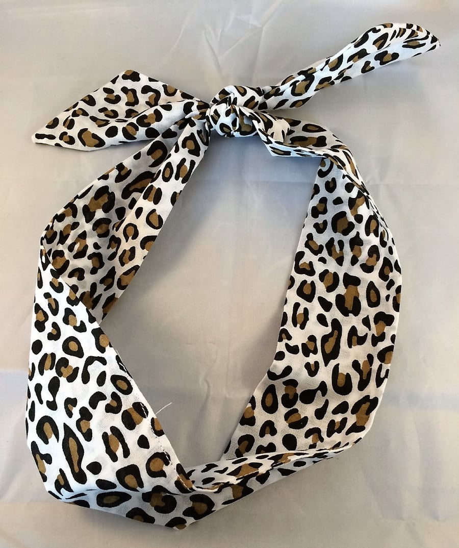 Animal print headband rockabilly 