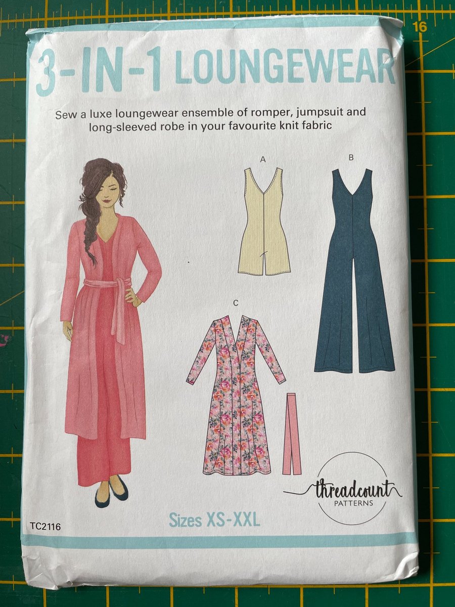 Jumpsuit Romper Robe Loungewear Sewing Pattern Size XS - XXL Threadcount Pattern