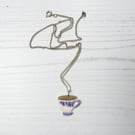 Bridgerton inspired Wisteria Teacup necklace