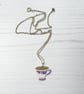 Bridgerton inspired Wisteria Teacup necklace