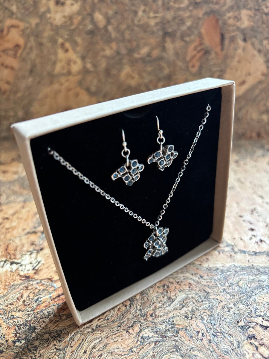 Handcrafted Jewellery Set Necklace and Earrings Eco Friendly Gifts One of a Kind