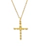 Gold plated sterling silver cross made up of skulls with chain