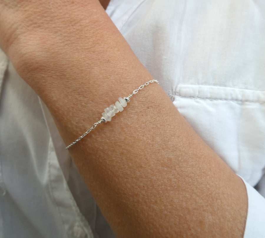 Sterling silver moonstone bracelet