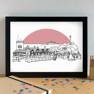 West Kirby Wirral Skyline Art Print