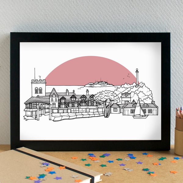 West Kirby Wirral Skyline Art Print