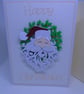 Holly Wreath laughing Santa   - Image 1