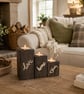 Handmade Wooden Candle Holder Set - Reclaimed Wood Tea Lights