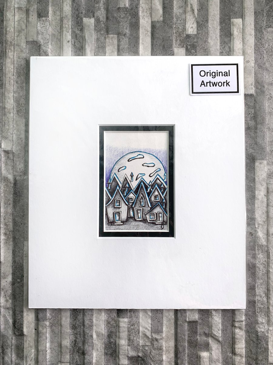 Village in The Moonlight Mini original Artwork