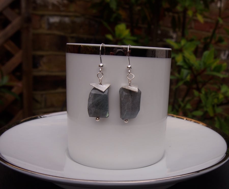 Labradorite and sterling silver earrings