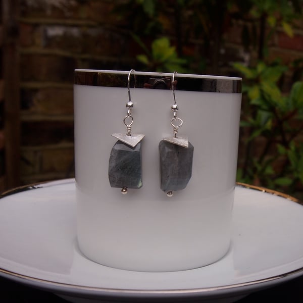 Labradorite and sterling silver earrings