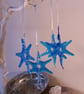 Glass Star decorations, wire wrapped and beaded  - Image 1