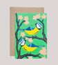 Blue Tit Card, Bird Card, Spring Card, Art Card 